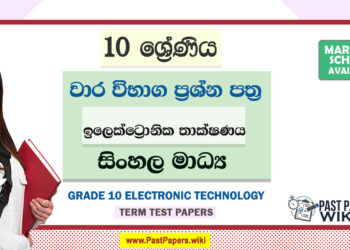 Grade 10 Electronic Technology Term Test Papers | Sinhala Medium