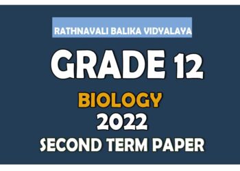 Rathnavali Balika VIdyalaya Biology 2nd Term Test paper 2022 - Grade 12