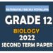 Rathnavali Balika VIdyalaya Biology 2nd Term Test paper 2022 - Grade 12