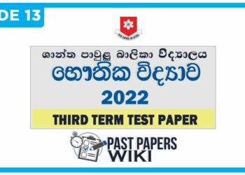 Paul's Girls' College Physics 3rd Term Test paper 2022 - Grade 13
