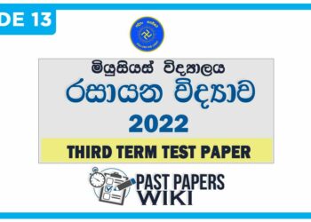 Musaeus College Chemistry 3rd Term Test paper 2022 - Grade 13