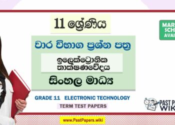 Grade 11 Electronic Technology Term Test Papers | Sinhala Medium