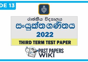 Royal College Combined Maths 3rd Term Test paper 2022 - Grade 13
