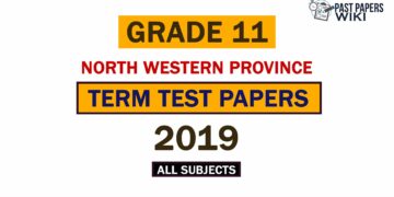 2019 North Western Province Grade 11 2nd Term Test Papers