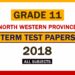 2018 North Western Province Grade 11 3rd Term Test Papers