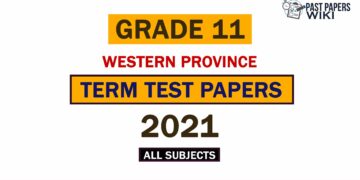2021 Western Province Grade 11 3rd Term Test Papers