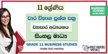 Grade 11 Business Studies Term Test Papers | Sinhala Medium