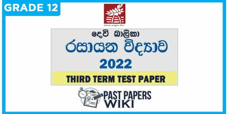 Devi Balika VIdyalaya Chemistry 3rd Term Test paper 2022 - Grade 12