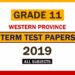 2019 Western Province Grade 11 1st Term Test Papers
