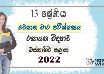 Western Province Chemistry 3rd Term Test paper 2022 - Grade 13