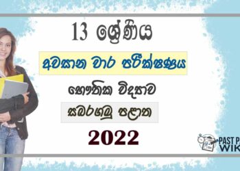 Sabaragamuwa Province Physics 3rd Term Test paper 2022 - Grade 13