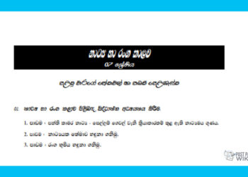 Grade 07 Drama Short Note in Sinhala(1st Term)