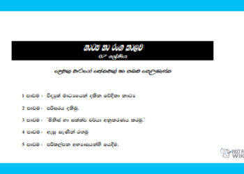 Grade 07 Drama Short Note in Sinhala(2nd Term)