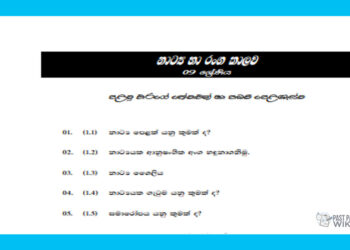 Grade 09 Drama Short Note in Sinhala(1st Term)