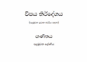 Grade 01 Mathematics Syllabus in Sinhala medium PDF Download