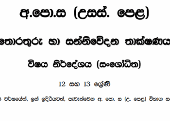 Grade 12 ICT Syllabus in Sinhala medium PDF Download