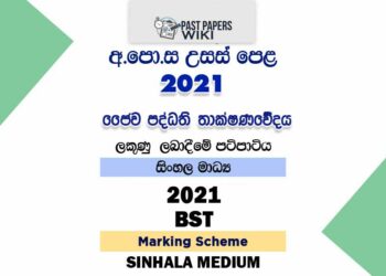 2021 A/L BST Marking Scheme | Sinhala Medium