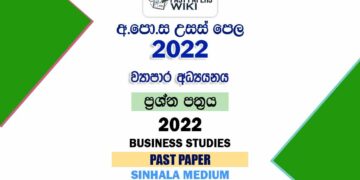 2022 AL Business Studies Past Paper Sinhala Medium
