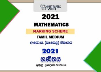 2021 O/L Mathematics Marking Scheme | Tamil Medium