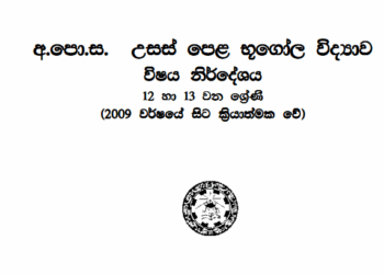 Grade 12 Geography Syllabus in Sinhala medium PDF Download