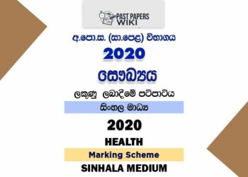 2020 O/L Health Marking Scheme | Sinhala Medium