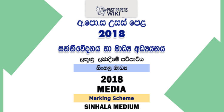 2018 A/L Media Marking Scheme Sinhala Medium