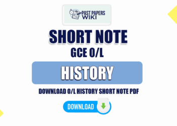 Download O/L History Short note PDF for Students who prepaid for GCE O/L Exam