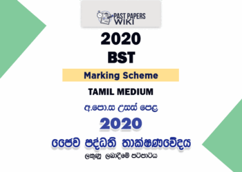 2020 A/L BST Marking Scheme Tamil Medium(Old Syllabus)