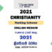 2021 A/L Christianity Marking Scheme English Medium