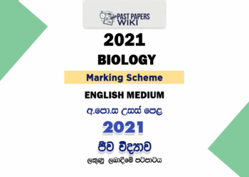 2021 A/L Biology Marking Scheme English Medium