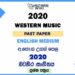 2020 A/L Western Music Past Paper English Medium(Old Syllabus)