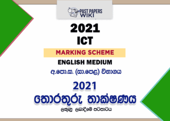 2021 O/L Information And Communication Technology Marking Scheme | English Medium