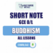 GCE O/L Buddhism Short Note Pdf - All Lessons