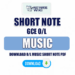 O/L Music Short Note in Sinhala Medium