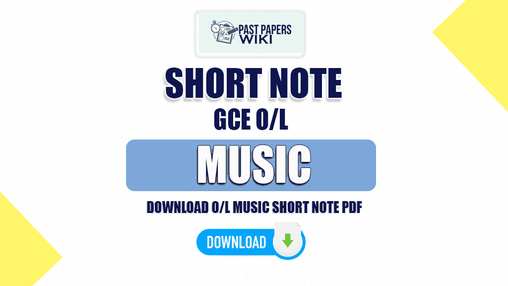 O/L Music Short Note in Sinhala Medium