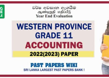 2022(2023) Western Province Grade 11 Accounting 3rd Term Test Paper English Medium