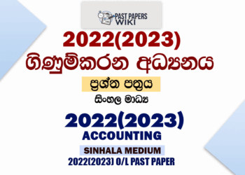 2022(2023) O/L Accounting Past Paper and Answers