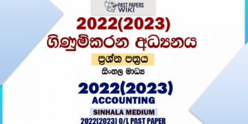 2022(2023) O/L Accounting Past Paper and Answers