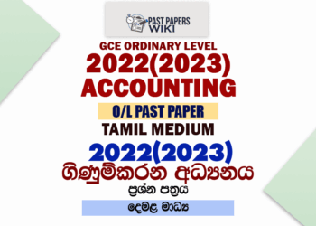 2022(2023) O/L Accounting Past Paper and Answers | Tamil Medium