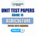 Grade 10 Agriculture Lesson 02 - Unit Test Papers with Answers