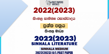 2022(2023) O/L Sinhala Literature Past Paper and Answers