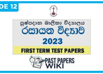 Pushpadana Girls' College Chemistry 1st Term Test paper 2023 - Grade 12