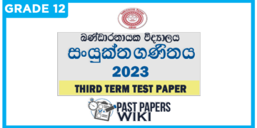 Bandaranayake College Combined Maths 3rd Term Test paper 2023 - Grade 12