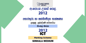 2012 A/L ICT Marking Scheme | Sinhala Medium