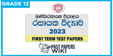 Bandaranayake College Chemistry 1st Term Test paper 2023 - Grade 12