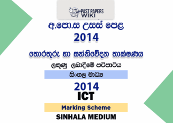 2014 A/L ICT Marking Scheme | Sinhala Medium