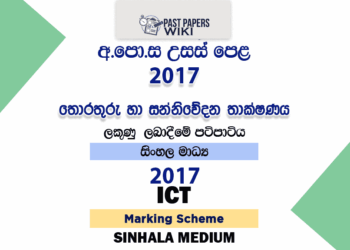 2017 A/L ICT Marking Scheme | Sinhala Medium