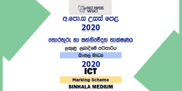 2020 AL ICT Marking Scheme Sinhala Medium