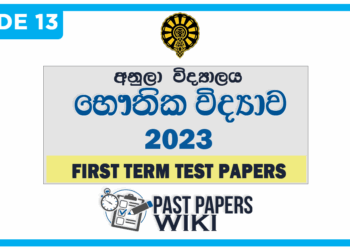 Anula Vidyalaya Physics 1st Term Test paper 2023 - Grade 13