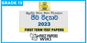 Badulla Central College Biology 1st Term Test paper 2023 - Grade 13